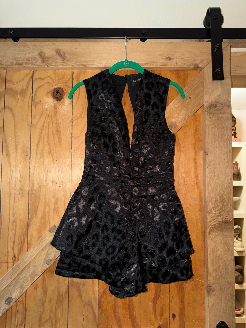 DO+BE Black Leopard-Print Romper